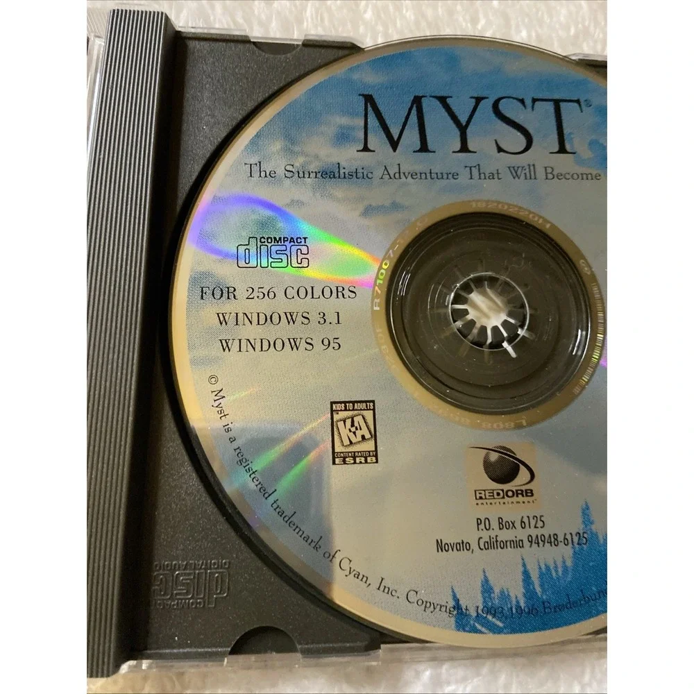 Myst PC 1996 MPC Classic Windows Game Original CD ROM‎ User Manual
